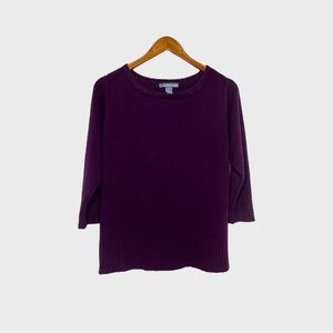 Hillard & Hanson Women’s Knit Sweater Top Eggplant Purple Size XL